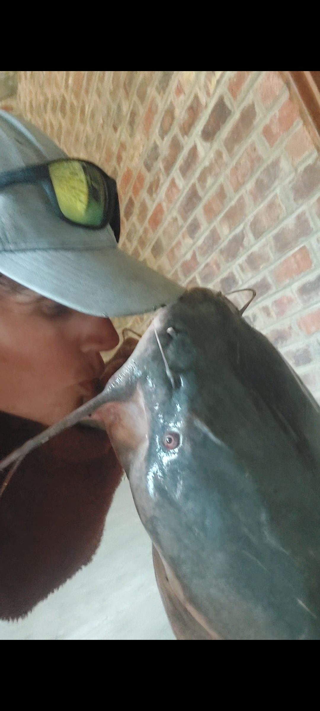 Close-up of the same 18kg winter catfish